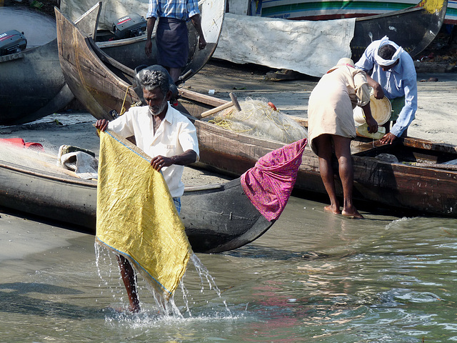 Fisherman Doing his Washing