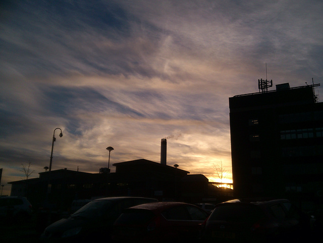 Sunset at Tameside Hospital (a no smoking hospital)