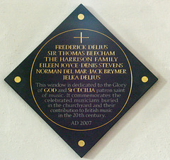 Plaque by the Musicians' Window