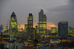 Towers, dusk