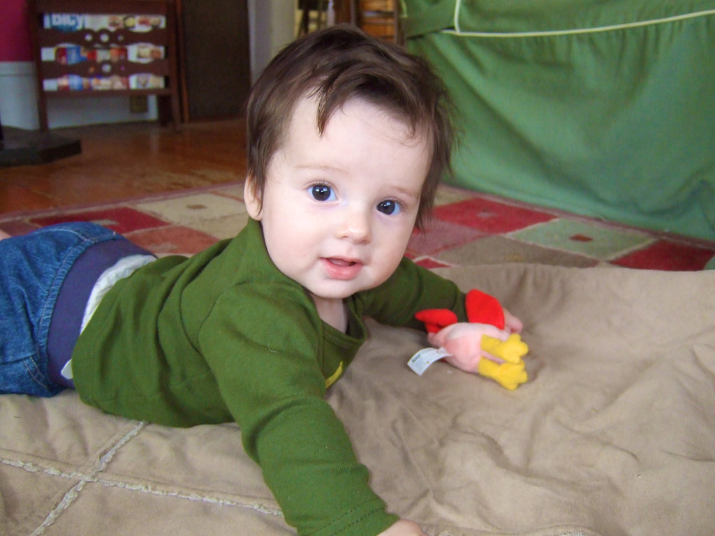 Bright Eyed Boy with Chicken