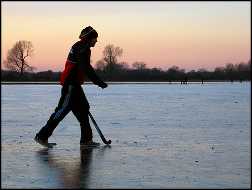 ice hockey at Port Meadow