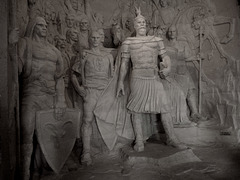 Kruja- Concrete Sculpture of Skanderbeg and Followers