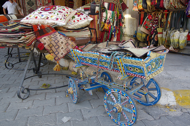 painted wooden cart