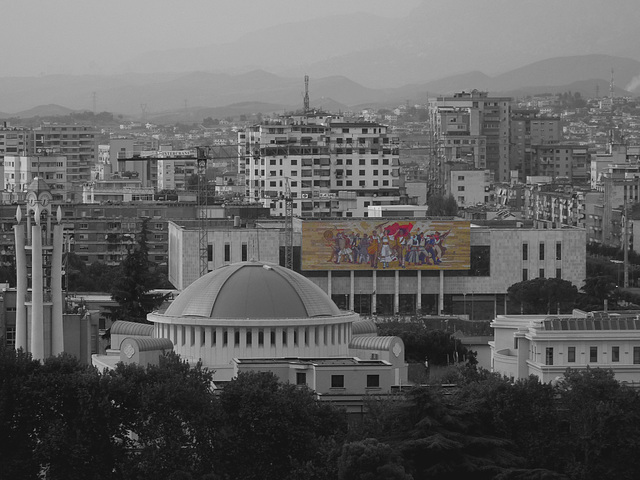 Tirana- Evening View from the Sky Tower (Selective Colourization)