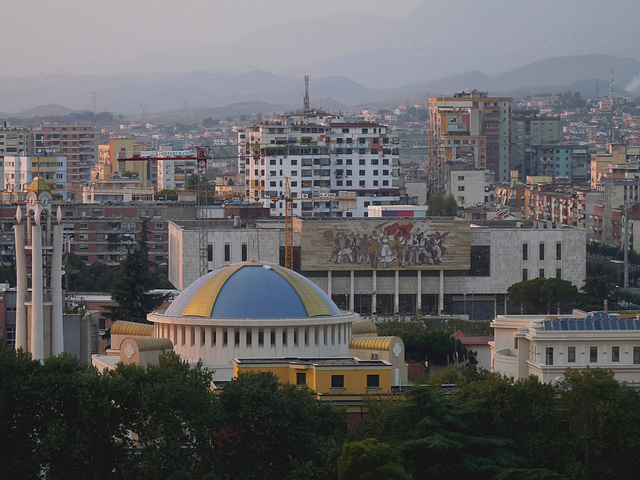 Tirana- Evening View from the Sky Tower