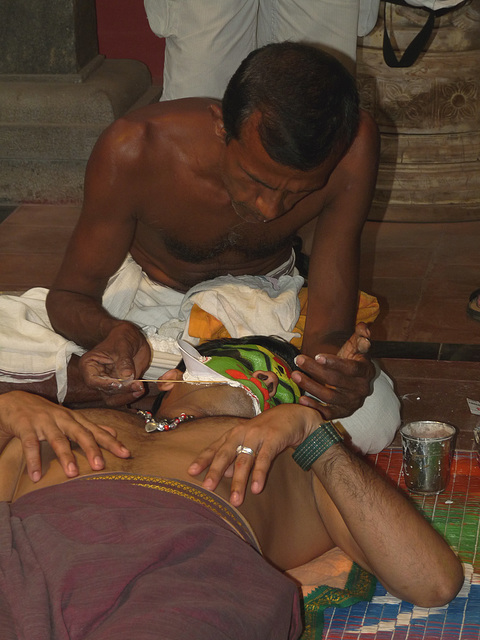 Kathakali Dancer- Pre-performance Make-up #3