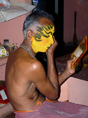 Kathakali Dancer- Pre-performance Make-up #2