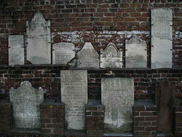 Wall of headstones
