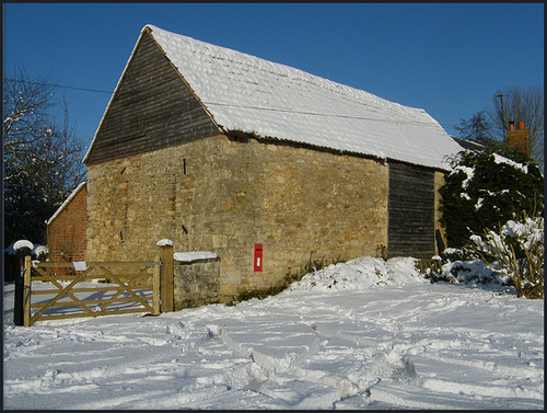 Binsey post box in the snow