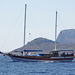 a passing boat, with washing line