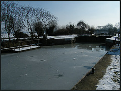 ice at Godstow Lock