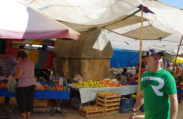 Lycian tomb surrounded by fruit