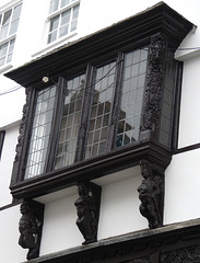 Dartmouth- Window and Carvings on the Butterwalk
