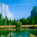Black and White - El Capitan and (dry) Bridalvail Fall, and Merced River, Yosemite NP, 1979 (075°)