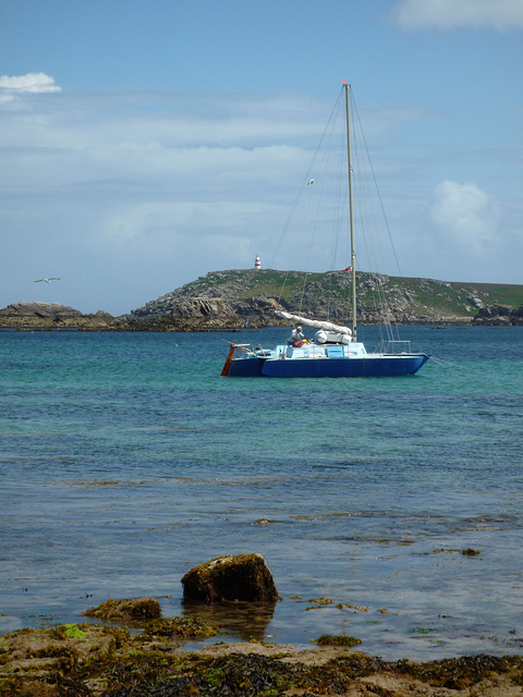 Yacht at anchor