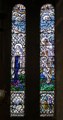 Memorial window to Mary Elizabeth Sarah Olivier by AJ Davies of the Bromsgrove Guild, east end of north aisle, St Thomas' Church, Normanton, Derby