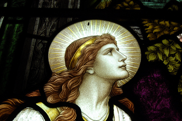 Victorian Stained Glass Detail, North Aisle, St James' Church, Idridgehay, Derbyshire