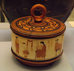 White-ground Pyxis in the British Museum, May 2014