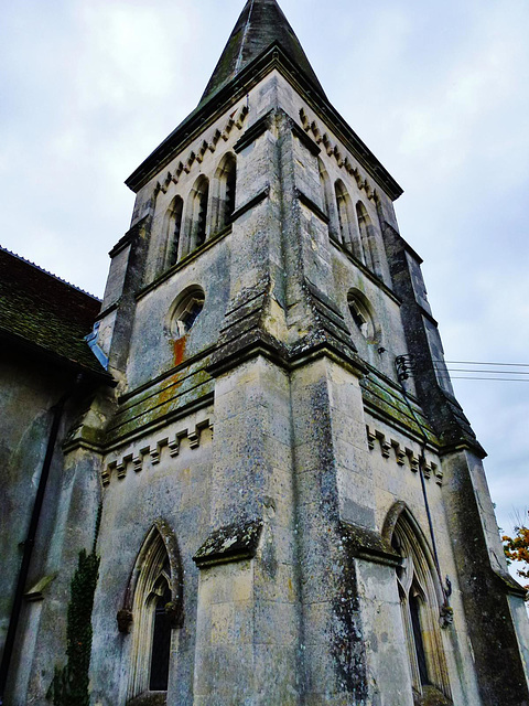 little canfield church , essex, c19 tower by william ollett jnr 1847