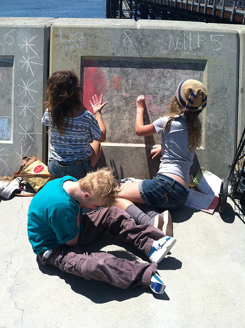 Chalk art challenge at redondo sea wall, 2013