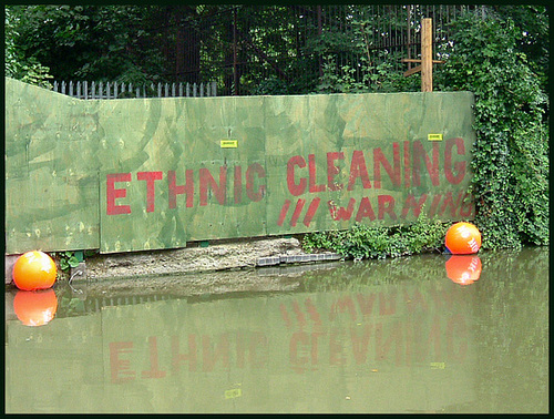 ethnic warning painted green