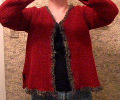 Crochet-altered sweater