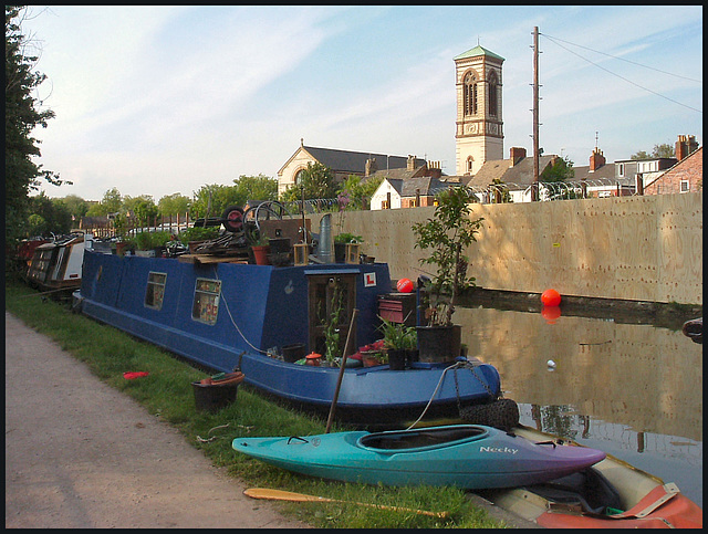 fenced off boatyard