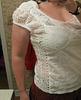Crochet-altered white blouse