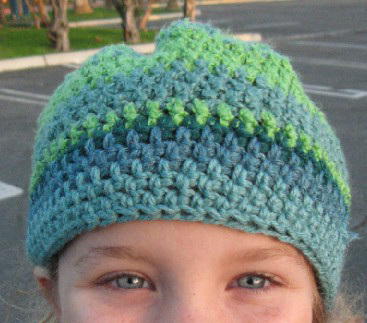 Turquoise and Lime Crochet Hat