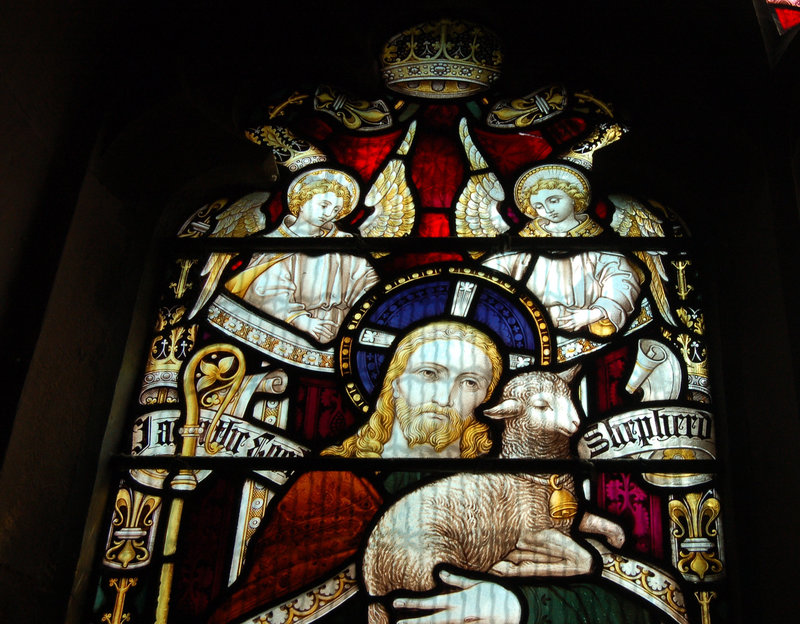 Victorian Stained Glass Detail, South Wall of Nave, St James' Church, Idridgehay, Derbyshire