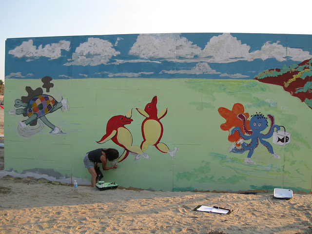 Seaside Ice, mural in progress