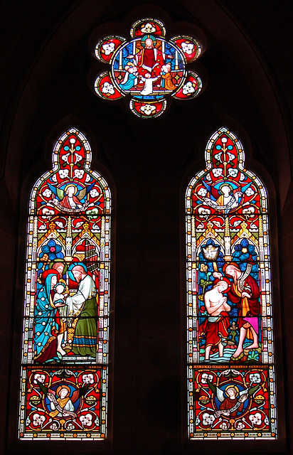 Victorian Stained Glass, West Window, St James' Church, Idridgehay, Derbyshire