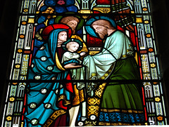 Victorian Stained Glass, West Window Central Panel (left), St James' Church, Idridgehay, Derbyshire