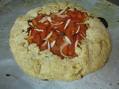 Whole rustic tomato tart