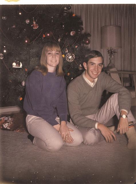 With my sister, Karen, Chirstmas, 1965