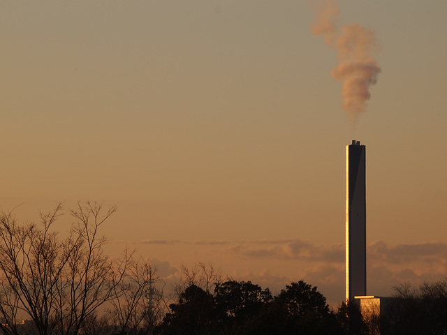 Smoke at an incineration plant