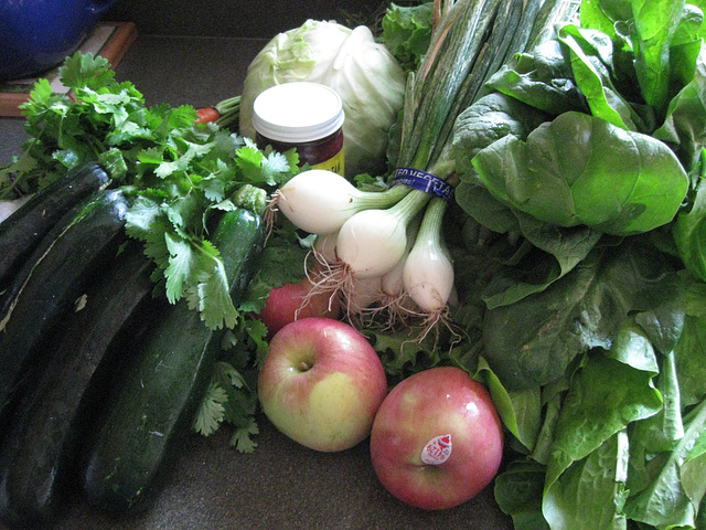 CSA box contents, 10/22/09