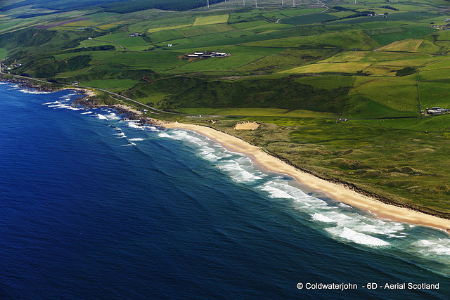 Aerial - West Coast Scotland - the beach at Machrihanish