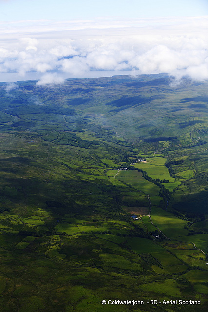 Aerial - West Coast Scotland -view east of Muasdale towards Arnicle