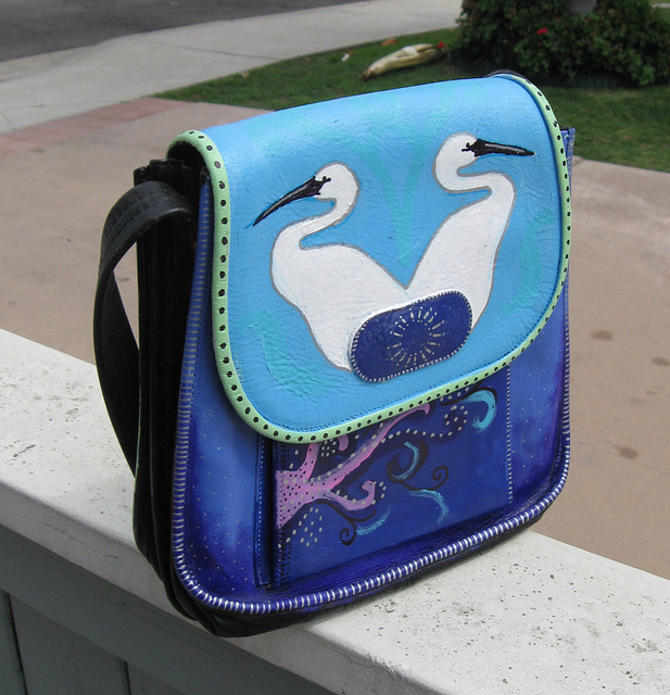 White Heron Purse, standing