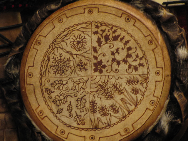 Decorated djembe head