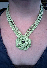 Crochet Necklace, Pale Green