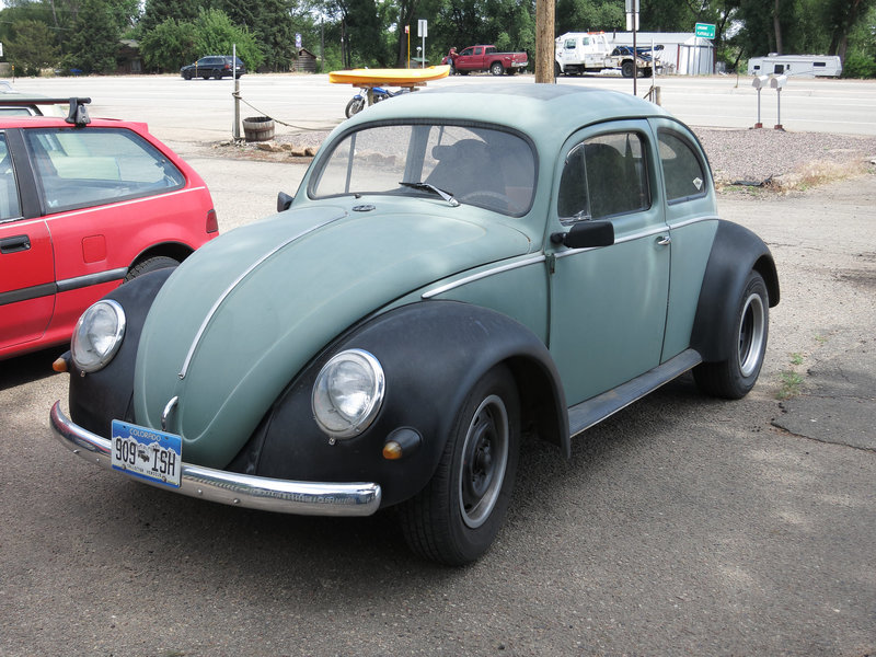 57 body, 73 pan, widened fenders, 1776 dual carb setup
