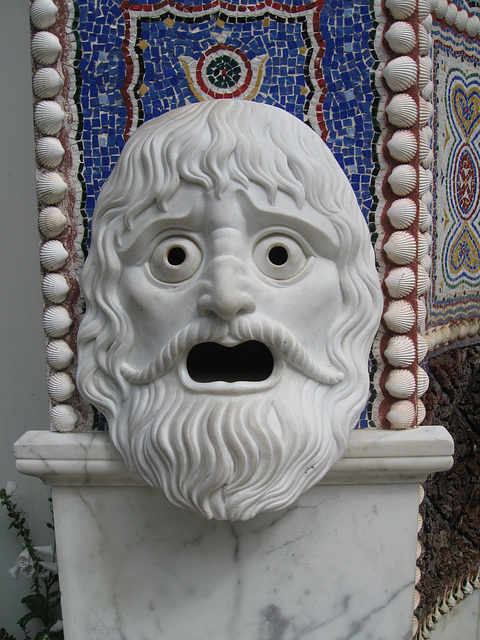 Getty Villa fountain face