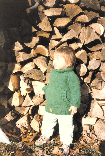 Rachel, In the yard. Fall, 1986