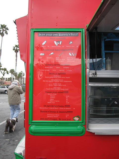 Menu, Morock'n'Roll Food Truck