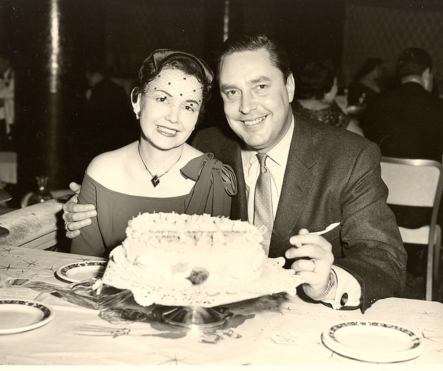 Mom and Dad celebrating their 10th anniversary - 1956