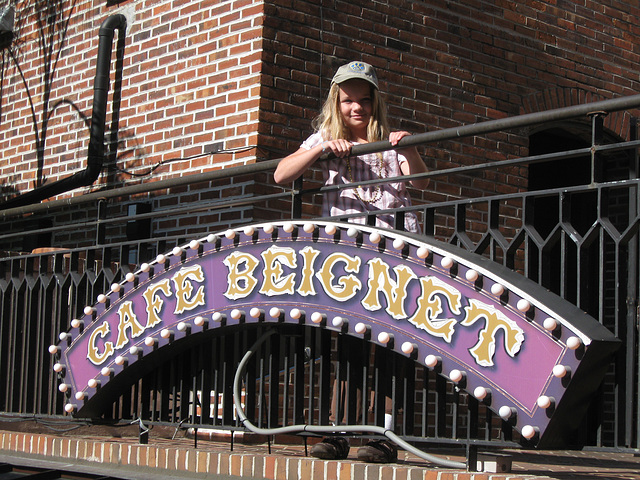 Daughter at Cafe Beignet