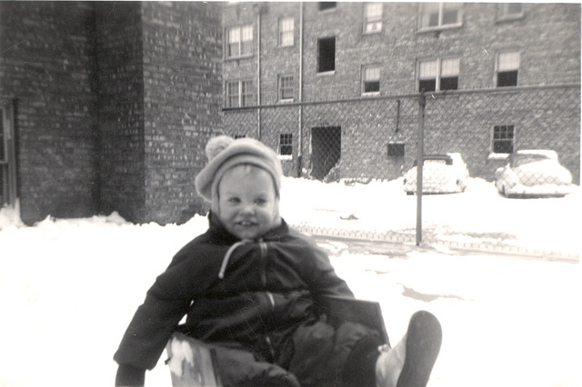 Karen, on Farragut Ave., Chicago. 1951